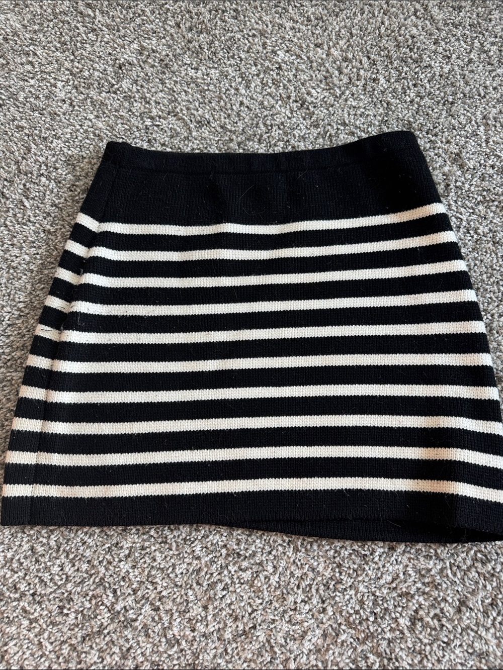 English Factory Black & White Striped Knit Skirt